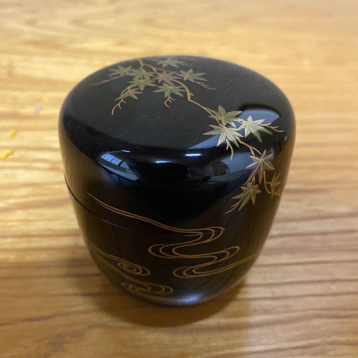 茶道具】田中修造 青楓蒔絵中棗 （共箱） ○