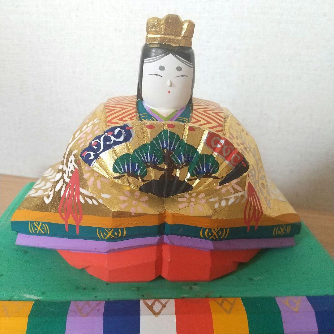 南部神泉 奈良一刀彫 雛人形 雛飾り 一刀彫 木製 金彩 かわいいお顔