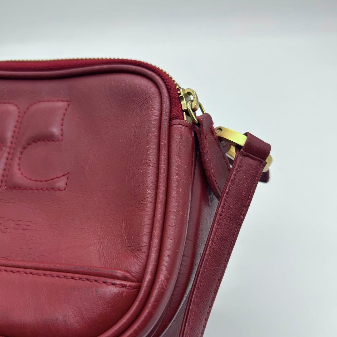 バッグ Courreges Shoulder Bag Leather Red Y2k