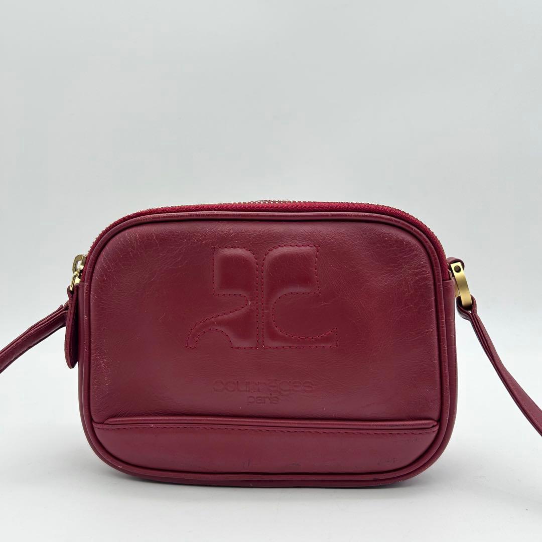 バッグ Courreges Shoulder Bag Leather Red Y2k