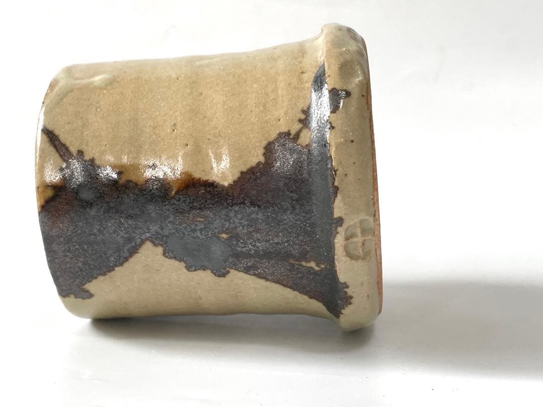 陶芸家　人間国宝　濱田庄司　浜田庄司　初窯　鉄絵　筆筒　筆立て