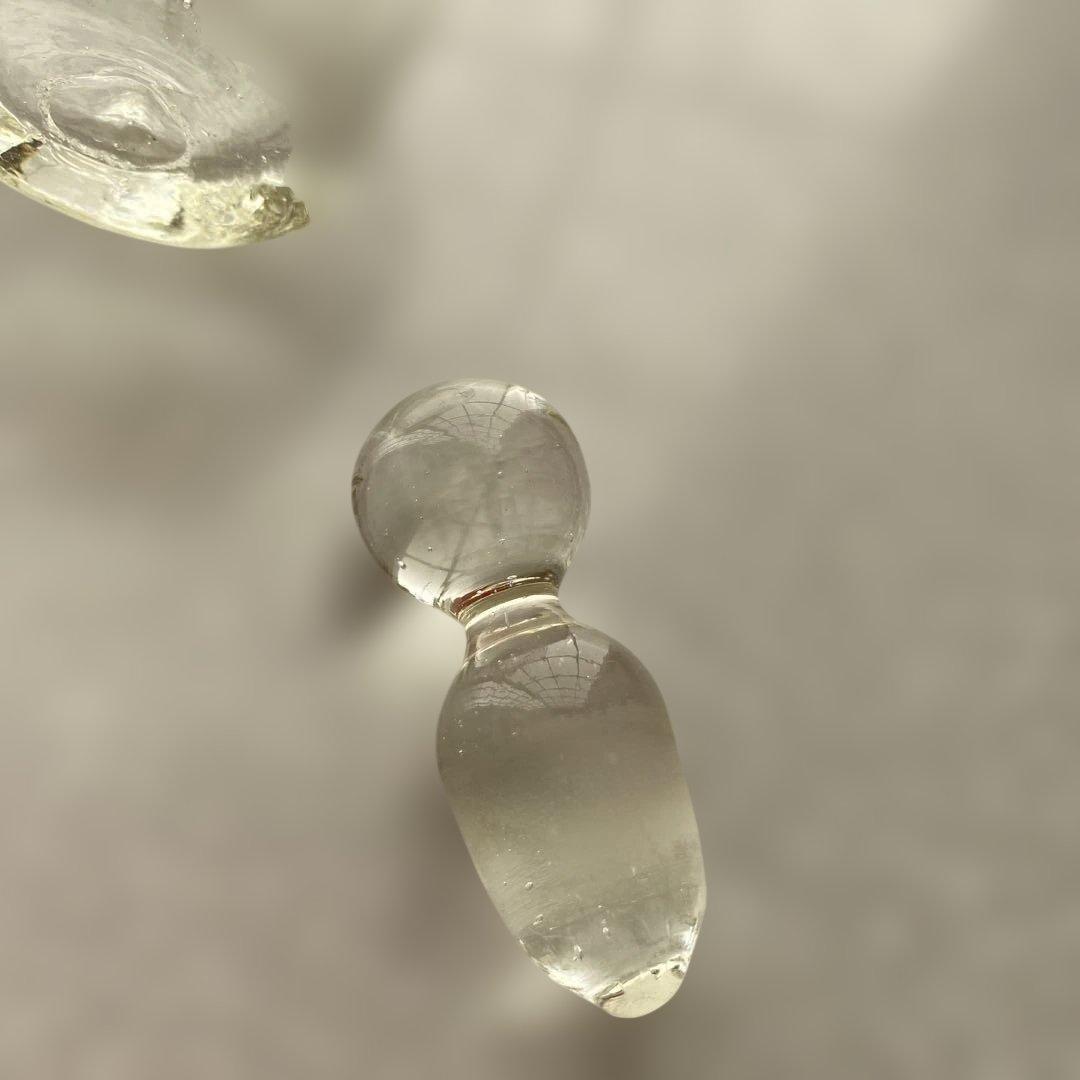 民藝 倉敷ガラス 小谷眞三さん 吹きガラス 醤油差し ソース瓶 薄黄色