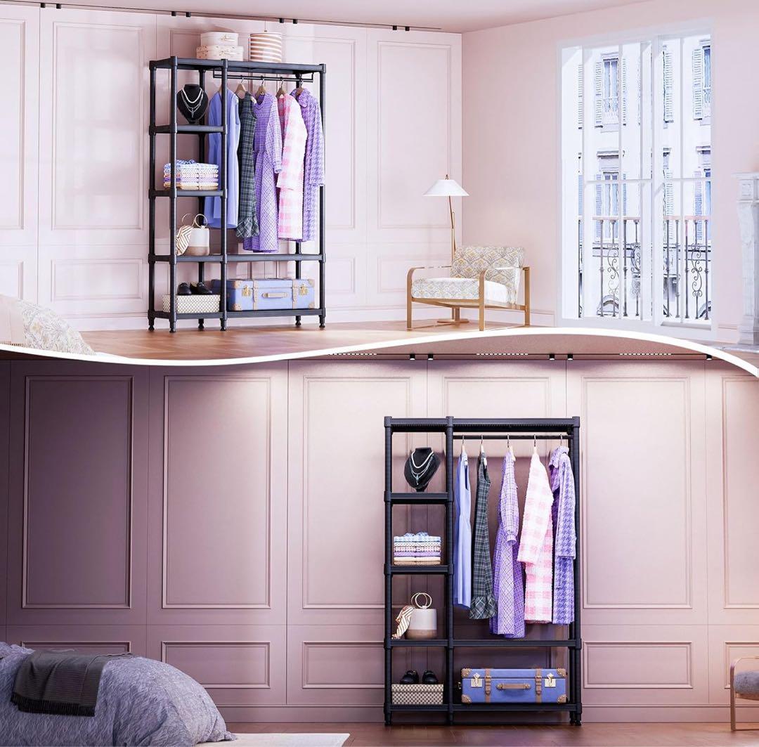 IZEUK ハンガーラック スリム 洋服ラック 押入れ収納棚