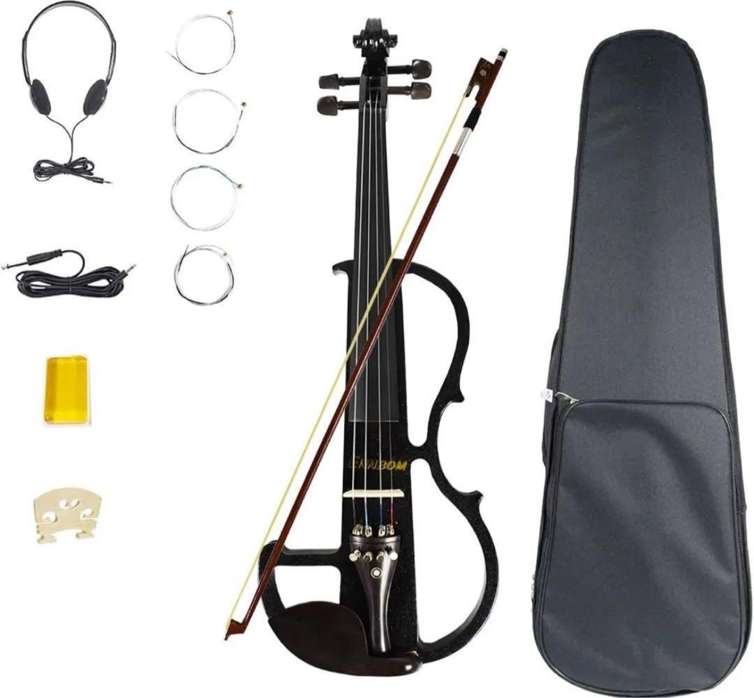 エレキヴァイオリン エボニー サイレント バイオリン 4/4 初心者入門セット