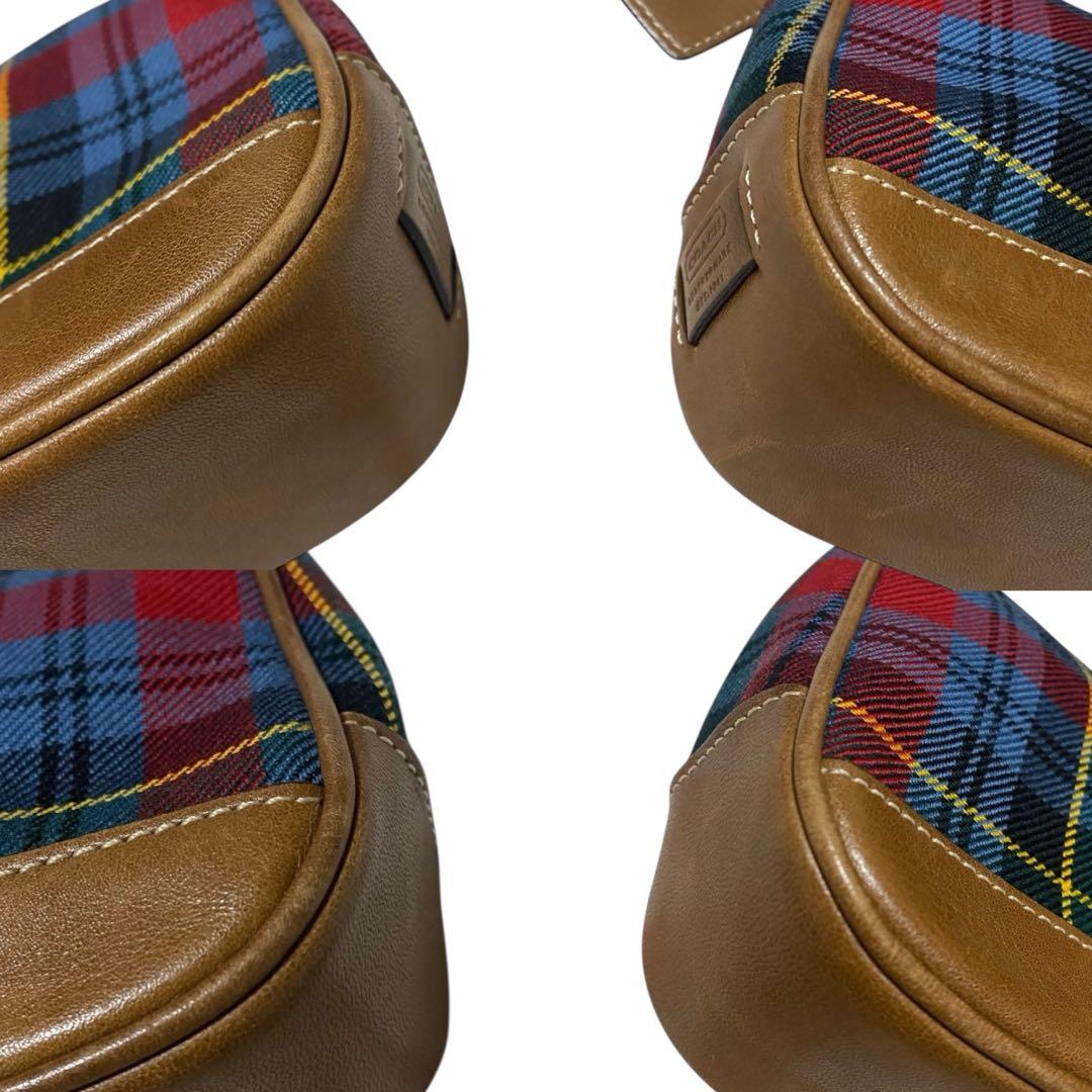 希少　COACH ワンショルダー　アクセサリーポーチ ハンドバッグ チェック