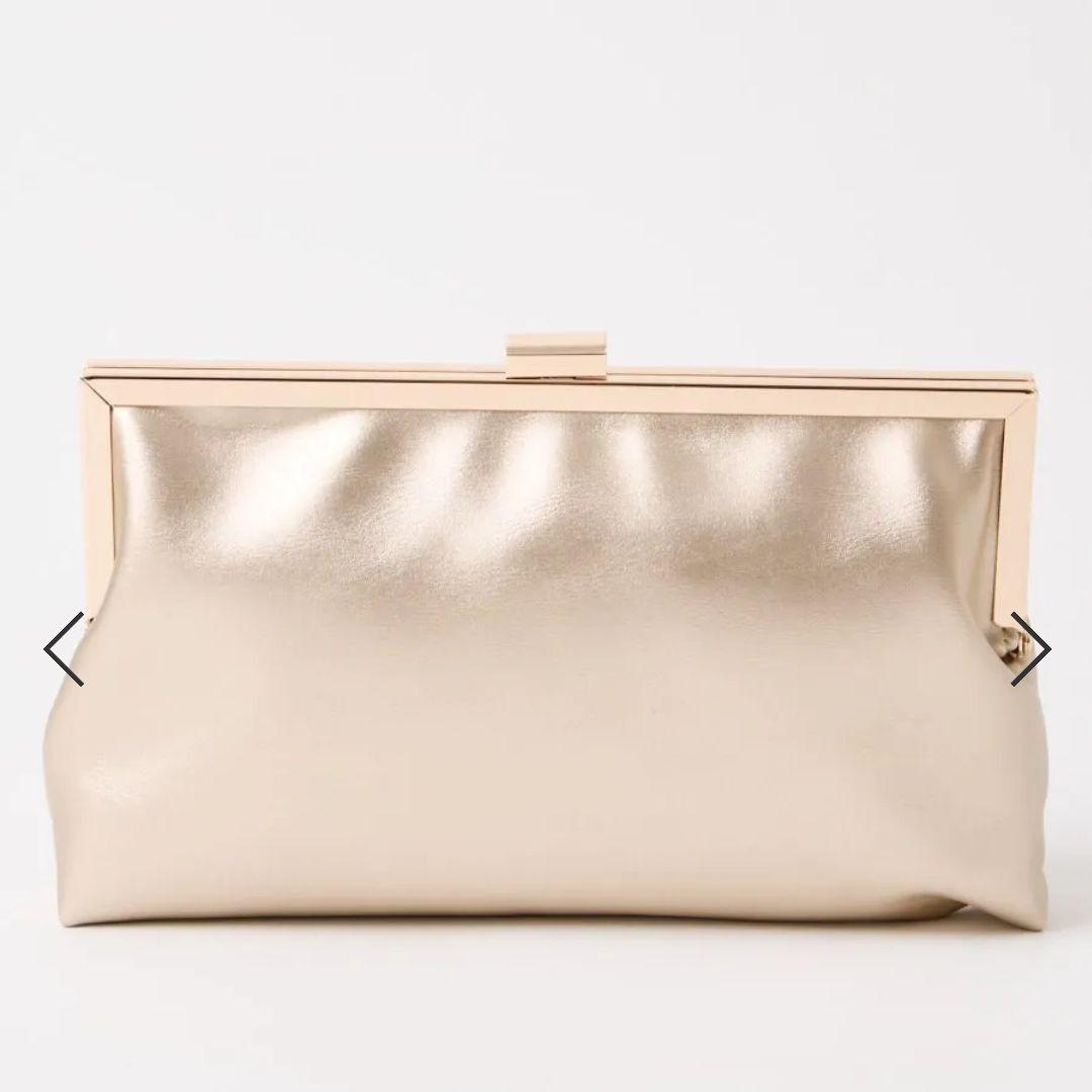 【AIMER（エメ）】ゴールド フレアタッククラッチバッグ