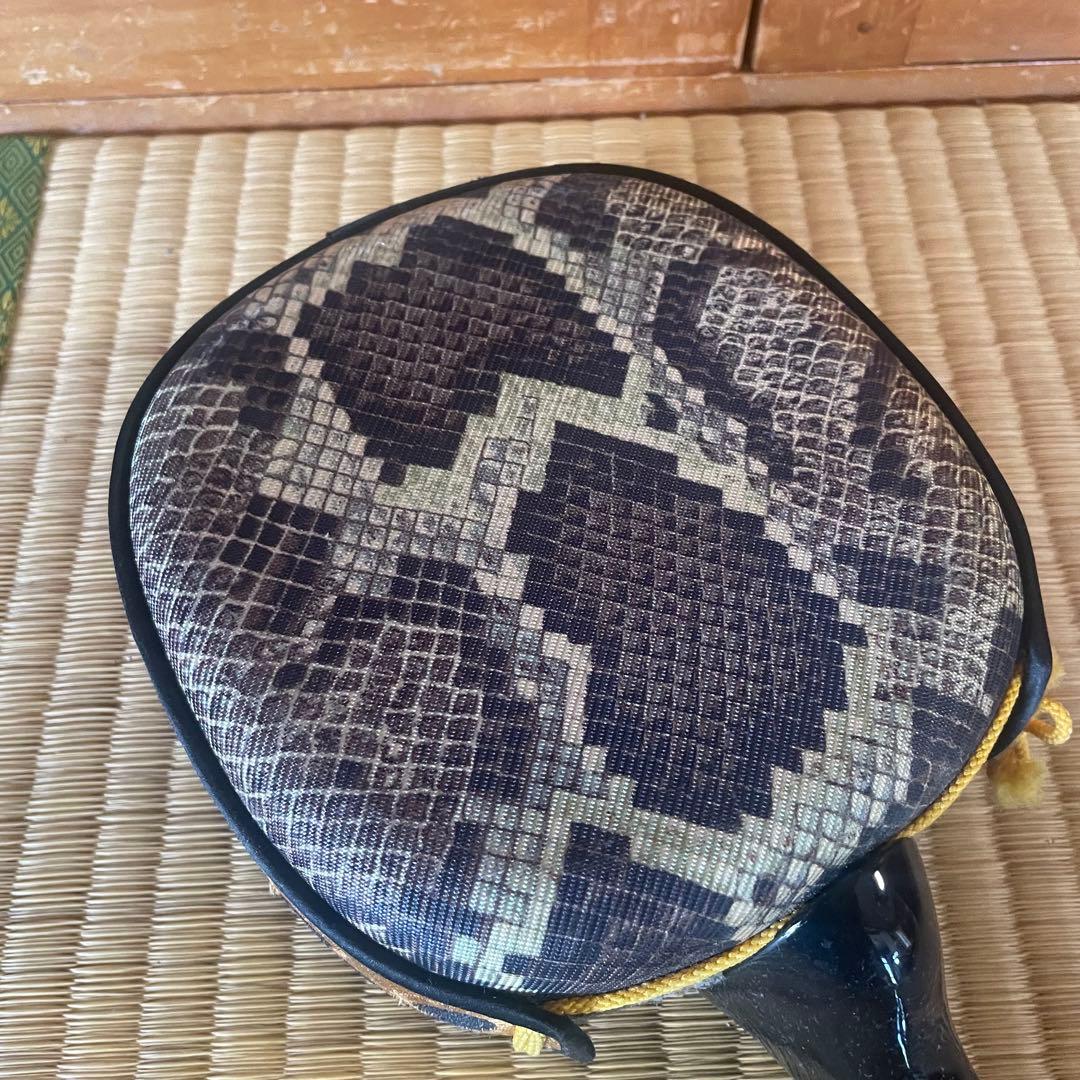 沖縄三線蛇柄 人工皮革