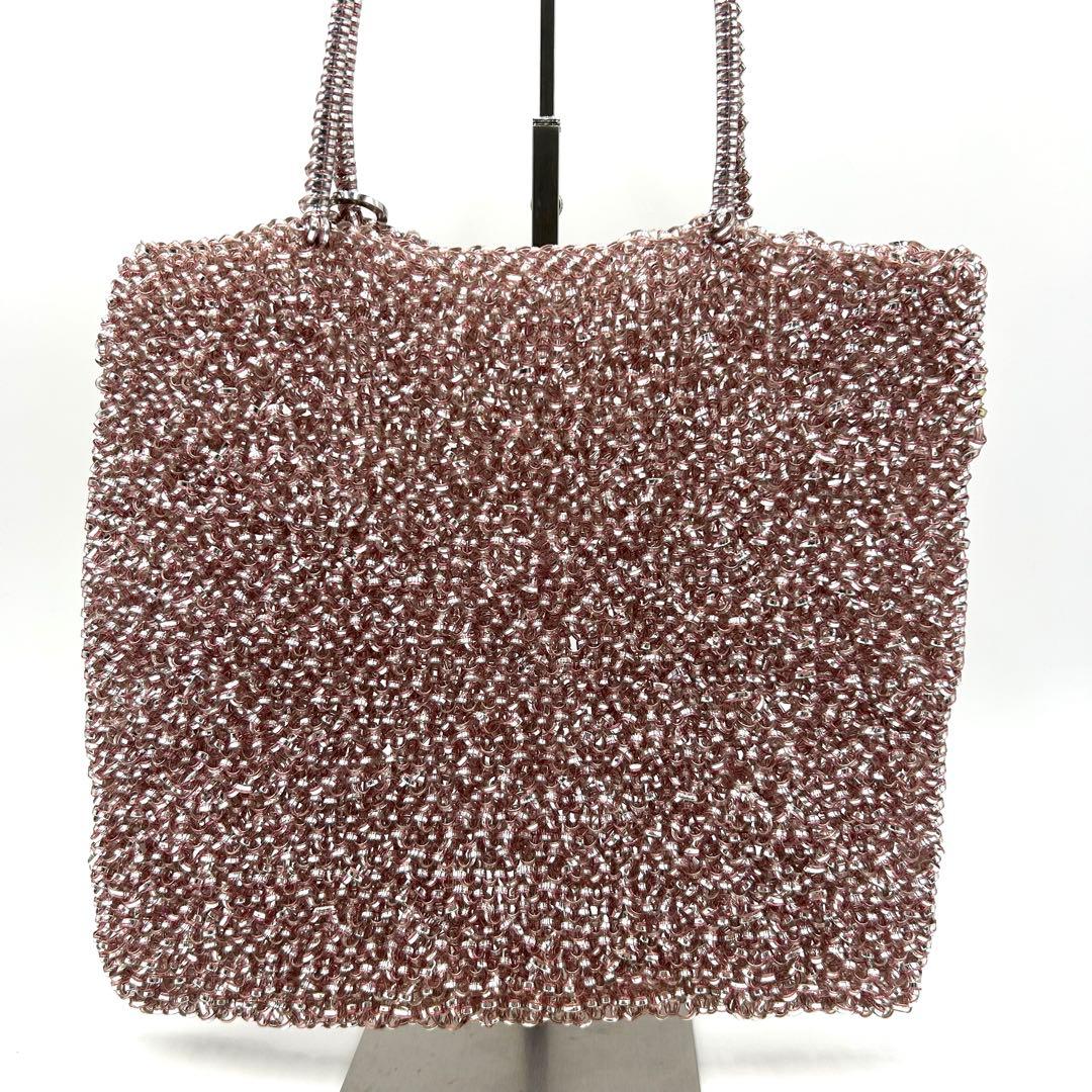 【極美品】アンテプリマ スタンダードスクエア ピンクシルバー ハンドバッグ