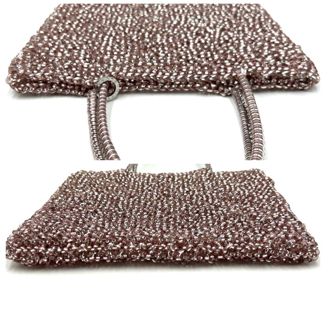 【極美品】アンテプリマ スタンダードスクエア ピンクシルバー ハンドバッグ