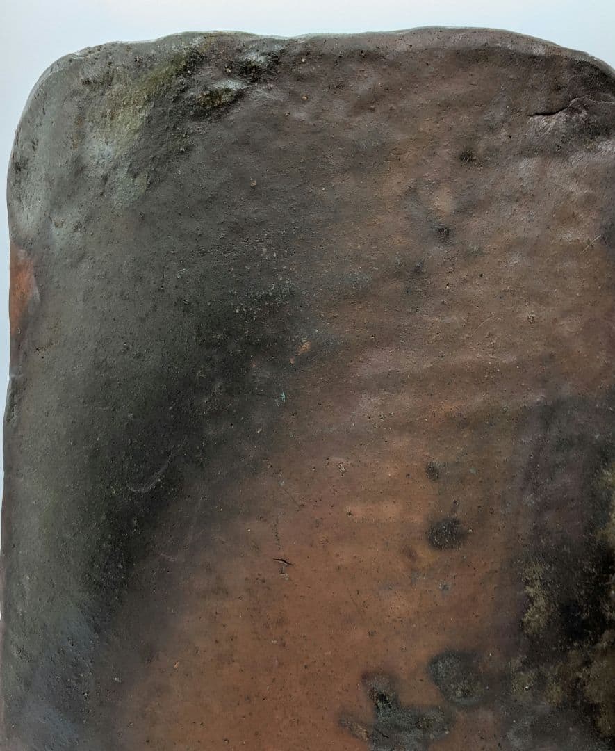 武用真 備前焼 木目四方皿 叩き皿 四方平鉢 食器 大皿 隅切角