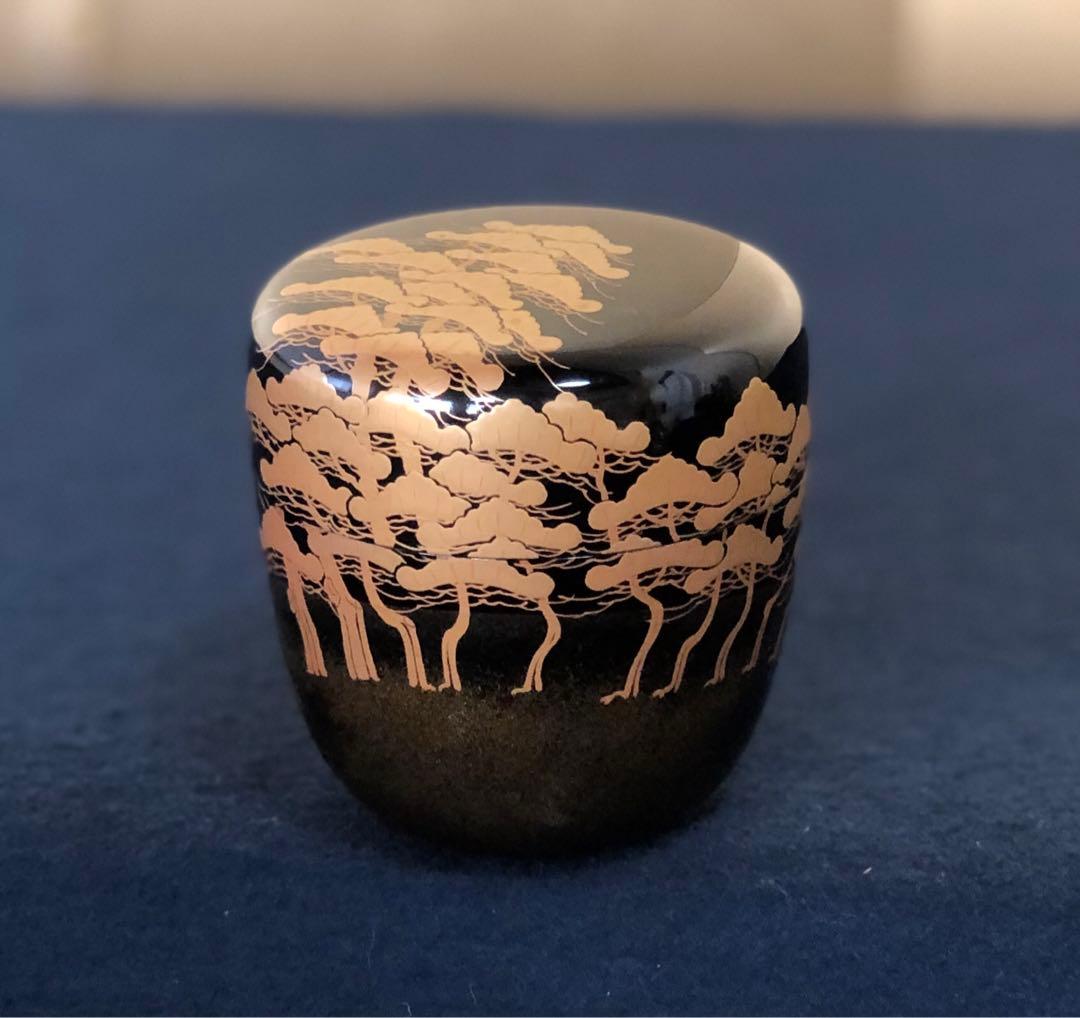 《R》茶道具 棗 道場宗廣作 木製漆器 共箱　260109き2