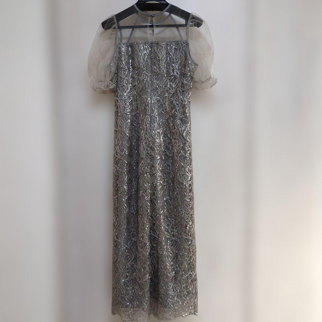 レジャ Leja チュールフラワースパンコールワンピースドレス　S　結婚式　二次