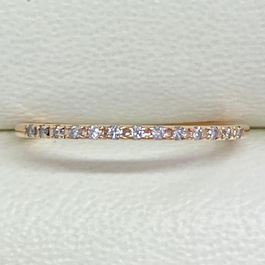 K10ピンクゴールド ハーフエタニティダイヤモンドリング　サイズ7号