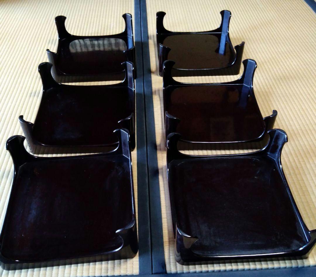 【骨董】足付き膳　10膳　 漆器　漆塗り　木製