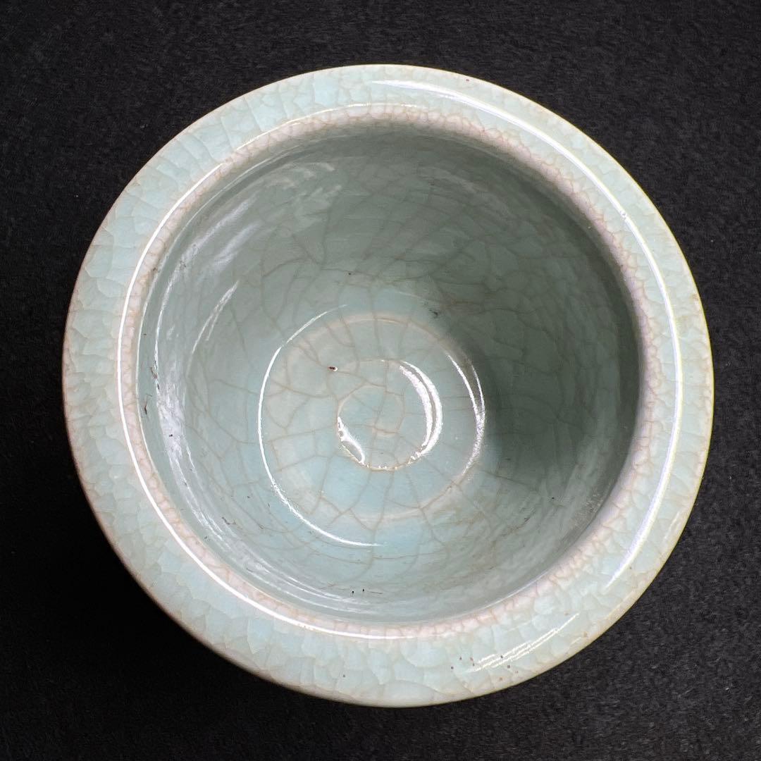 中国元時代 七官青磁 上手 銀火屋香炉 木箱付 東Y7-