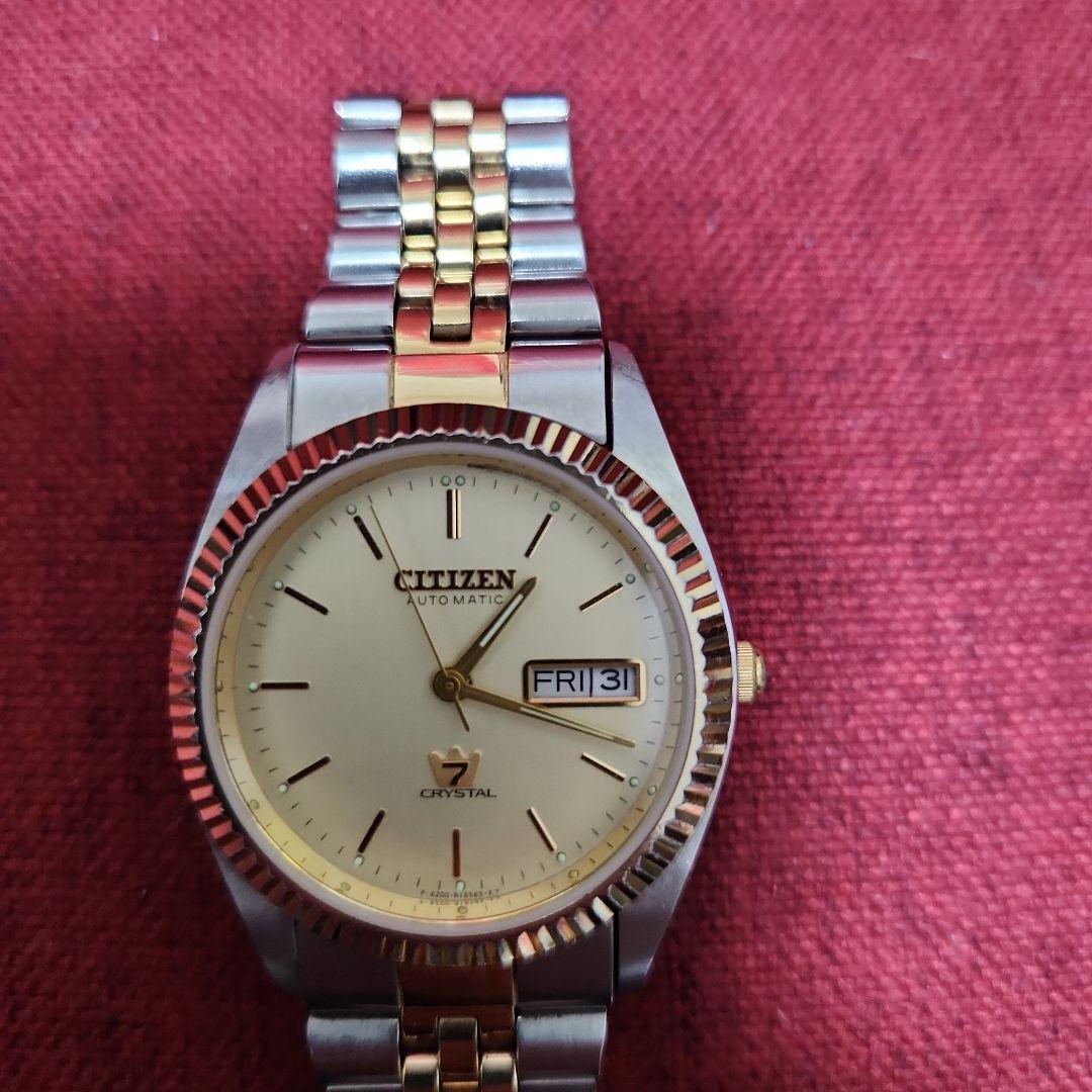 ビンテージCITIZENクリスタルセブン フルーテッドベゼル デイデイト コンビ