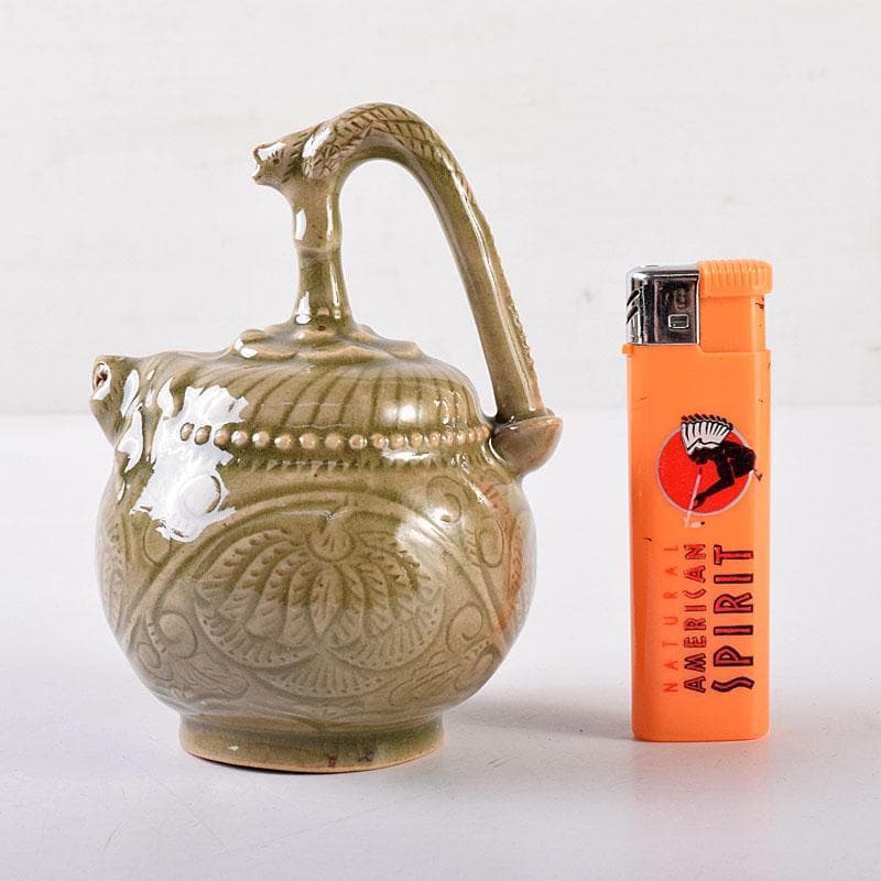 中国 龍泉窯 青磁 神獣注ぎ口 水滴 水注 N 8153