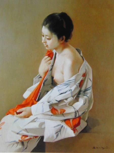 上 尚司、浴衣、希少画集の一部、 新品高級額装付