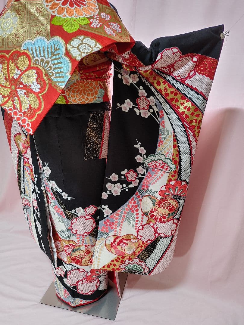 振袖フルセット、正絹総絞り振袖、重ね衿帯揚げ帯締め、西陣袋帯