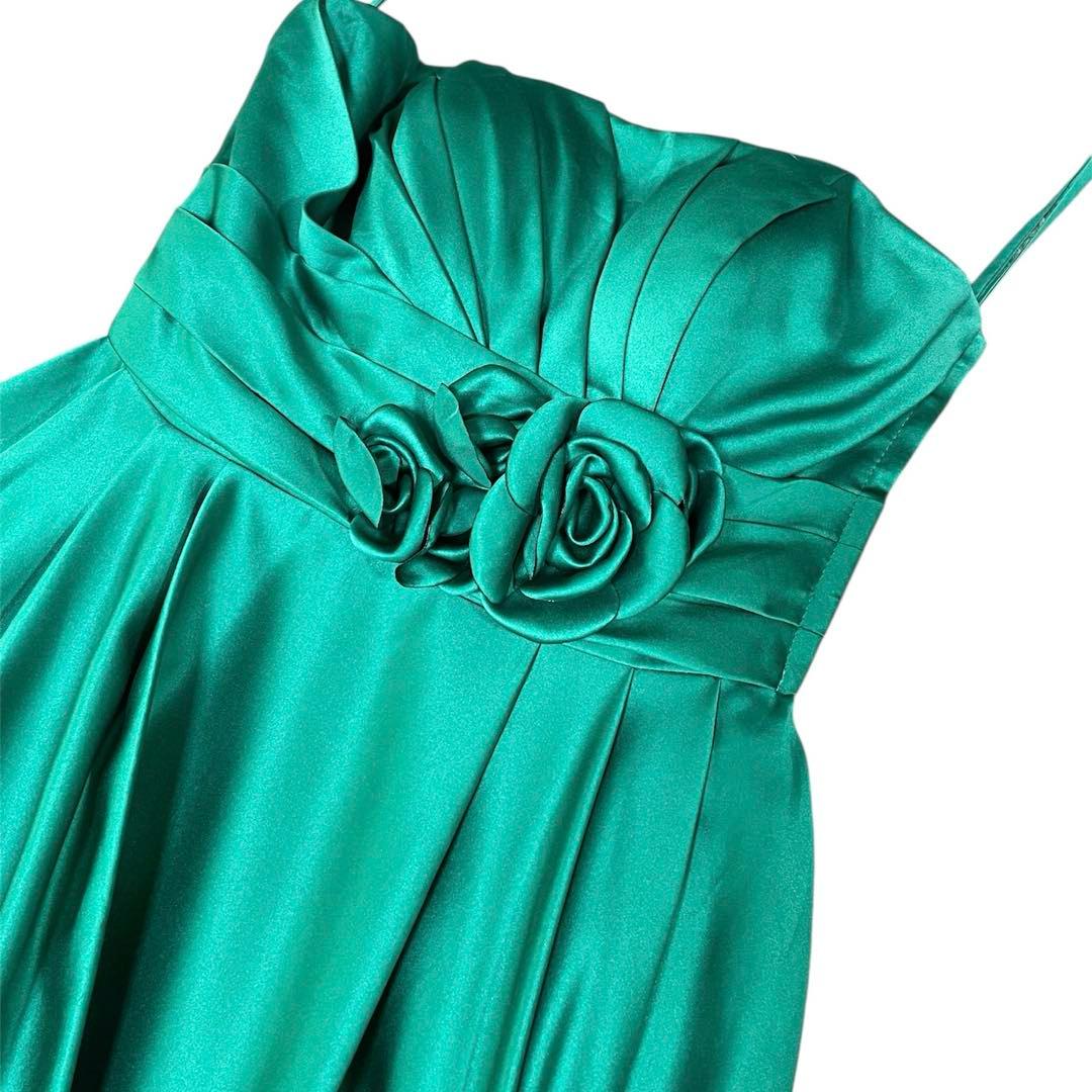 人気完売品✨ファインフェザーズ　ロングドレス　11号　演奏会　お花　グリーン