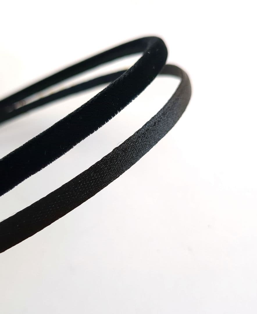 コンプレックスビズ*2本セットパール装飾　細ヘアバンド 黒