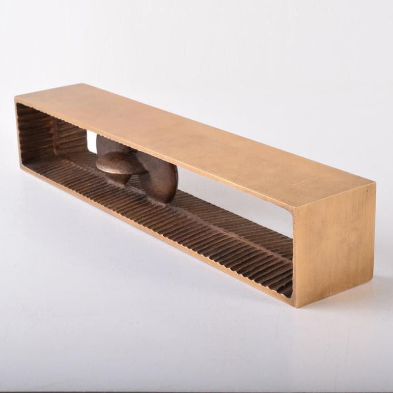 書道具　西村純一作　鋳銅　文鎮　銘「雫」　共箱　V　7339