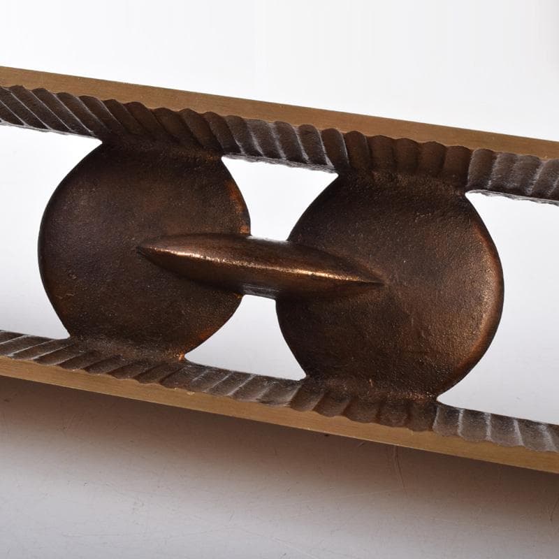 書道具　西村純一作　鋳銅　文鎮　銘「雫」　共箱　V　7339