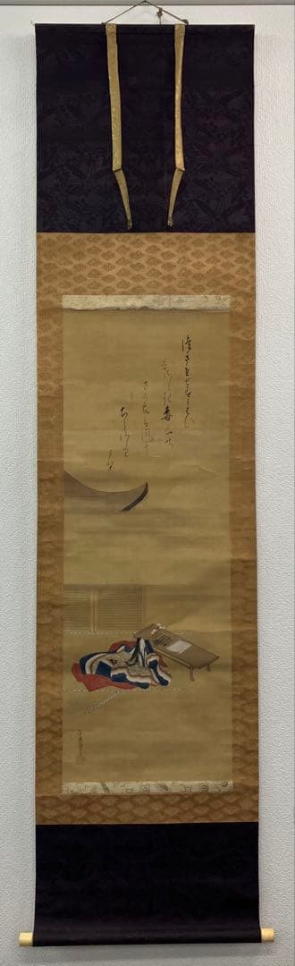 土佐光芳【歌仙図】絹本　掛軸（浮世絵　美人画　清少納言）