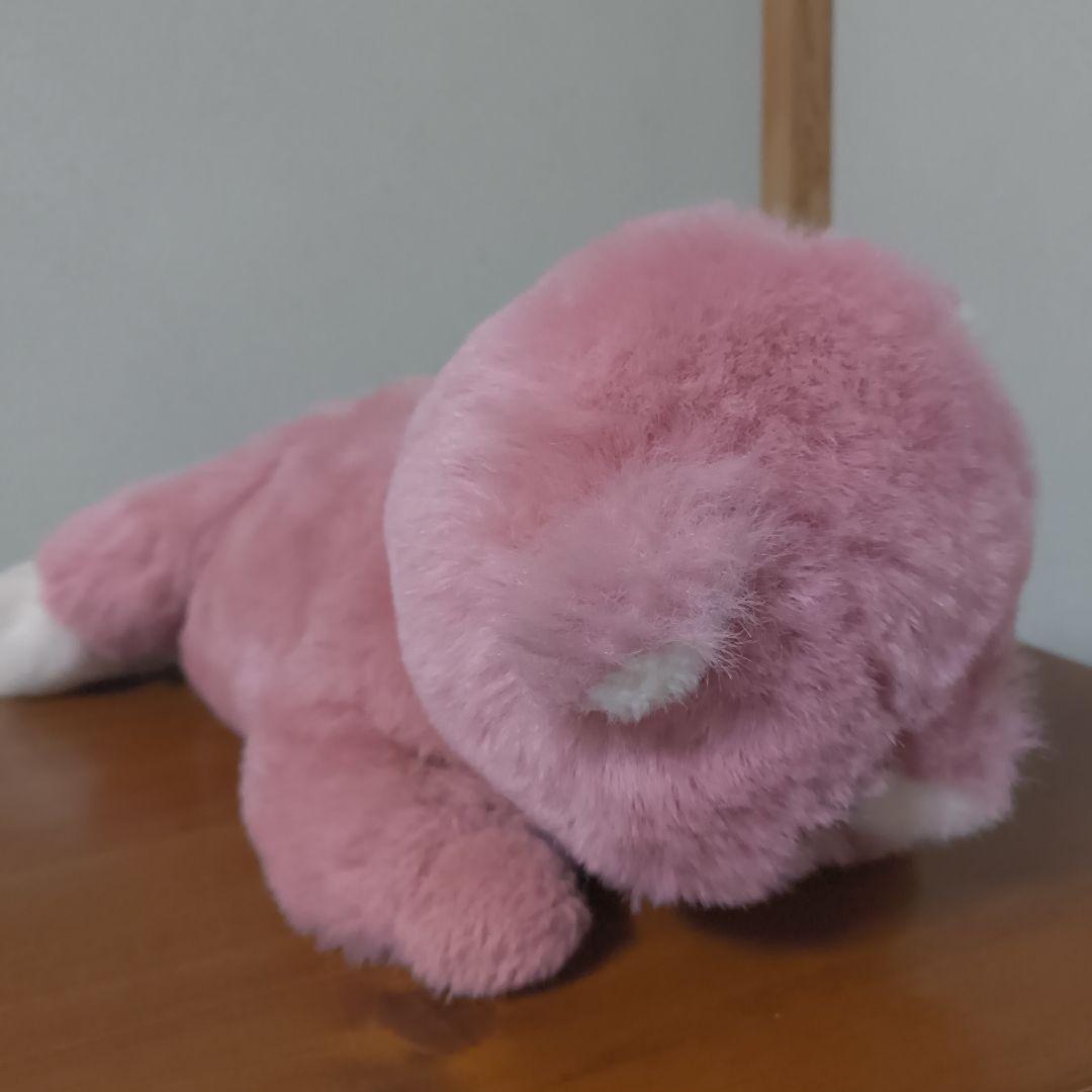 ぬいぐるみの三英 たぬき 昭和レトロ　あらいぐま　当時物　ピンク色　日本製