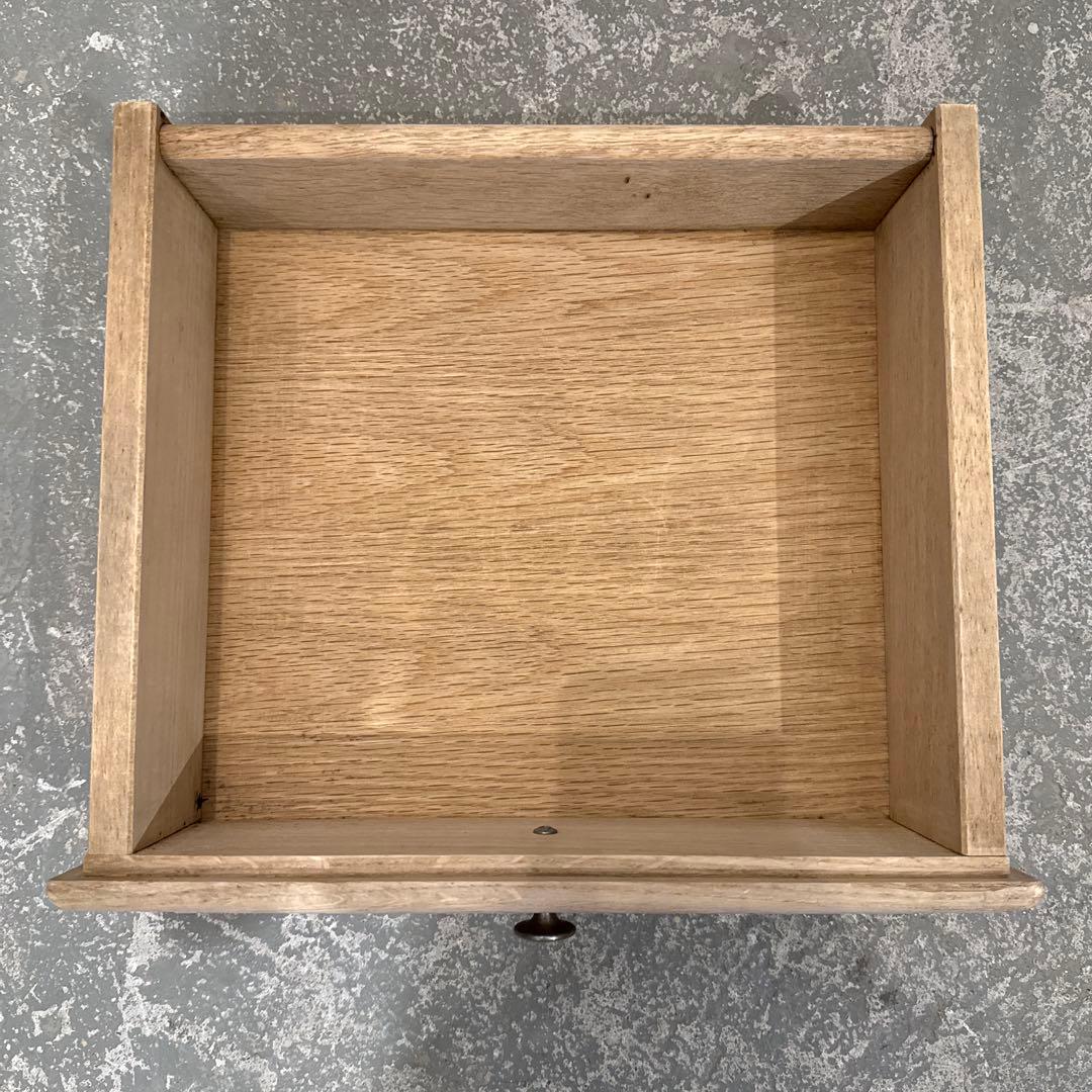 ヴィンテージ 木製サイドテーブル 引き出し／扉収納付き 剥離