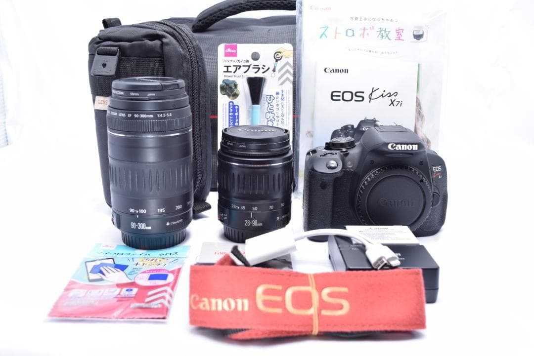 Canon Kiss X7i 一眼レフカメラ 超望遠 Wレンズ バック付き