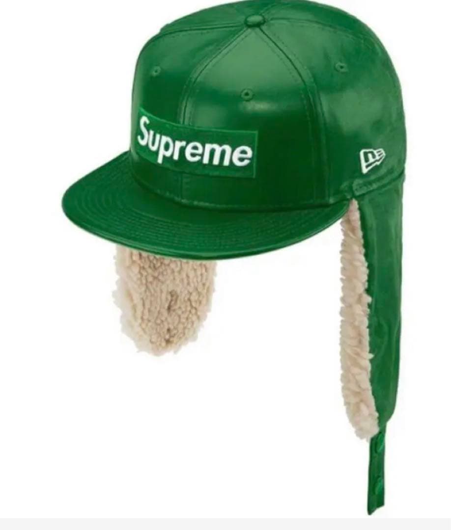 Supreme Leather Earflap Box Logo New Era