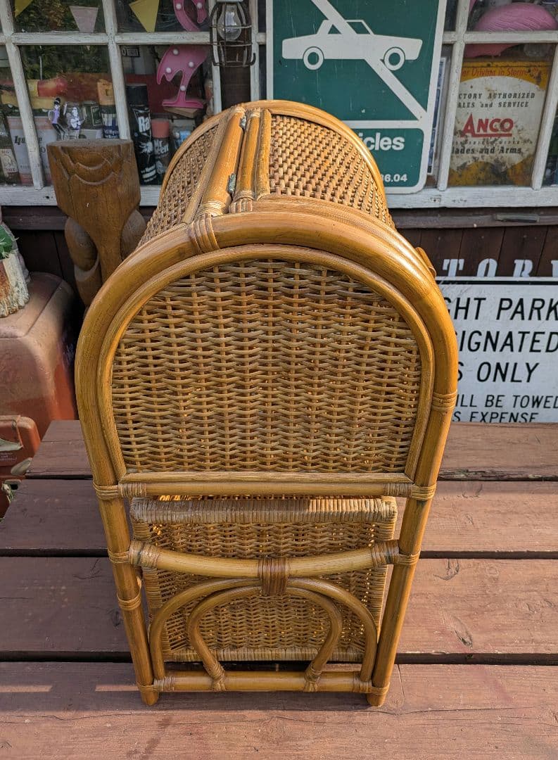 希少　飴色ラタン収納 ランドリーラック バスケット タンス　収納バスケット　カゴ