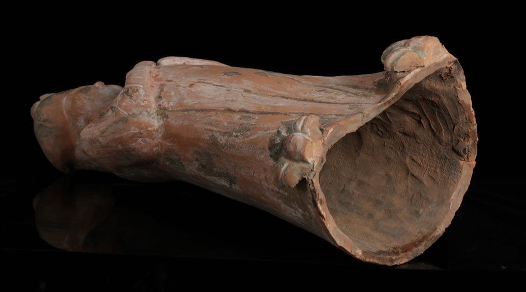 中国古玩】加彩舞妓俑 加彩婦女俑婦人 俑置物 高さ79㎝ 唐物 古美術