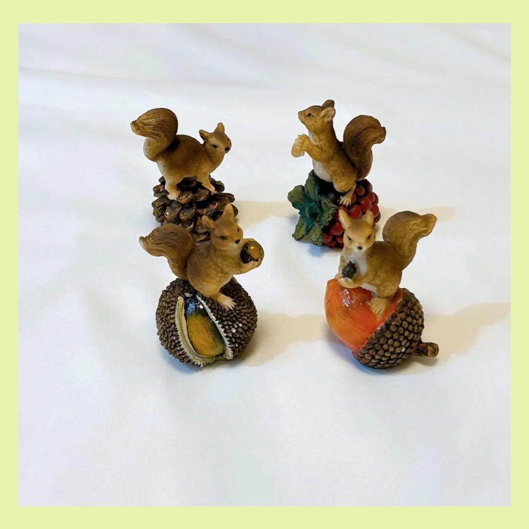 Amosfun 12）リス 置物 フィギュア ミニチュア リアル 樹脂 オブジェ