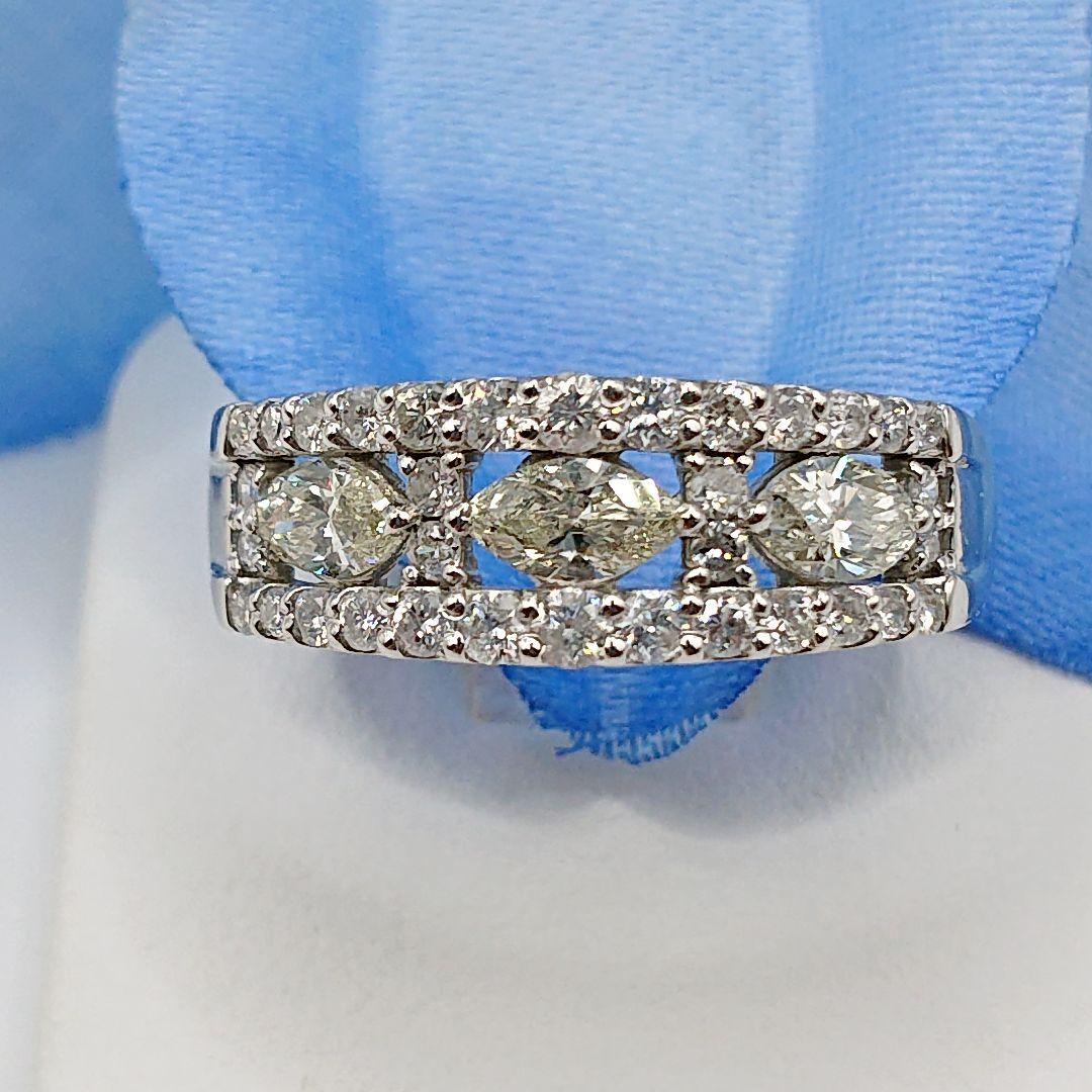 チョコママ様1カラット 真ん中マーキース 天然ダイヤモンドリング プラチナ900