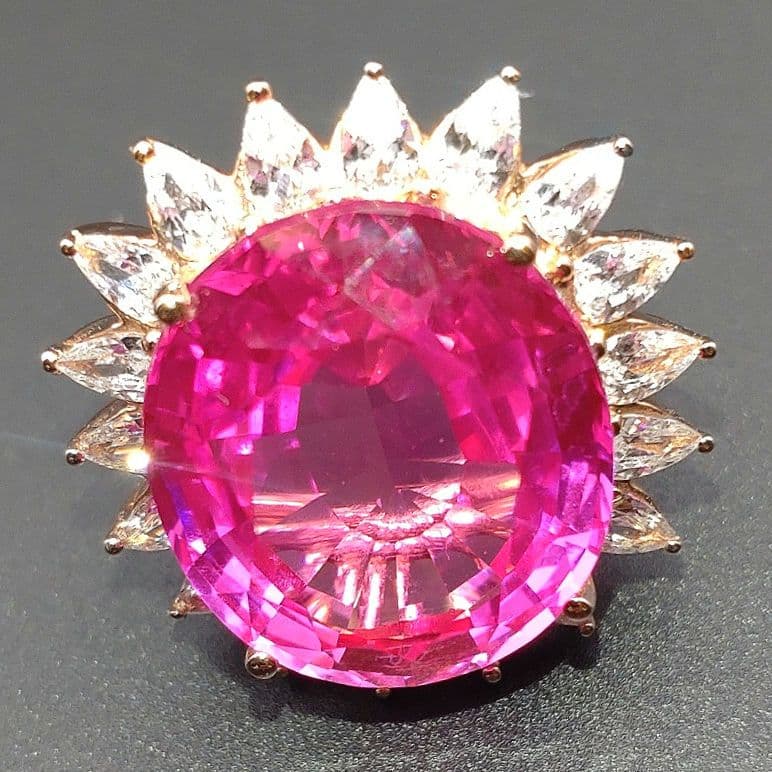 りりここ 天然ビビットピンクルべライトトルマリン 36.80CT 指輪