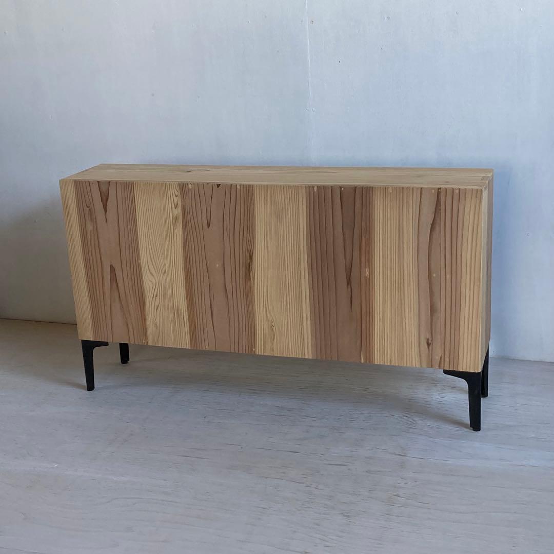 古い木製 オープンラック 鉄脚 木製棚 展示棚 ラック・シェルフ