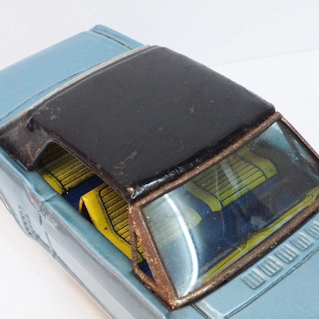旧バンダイ【 フォード マスタング青】ブリキ自動車 tin toy car 箱付