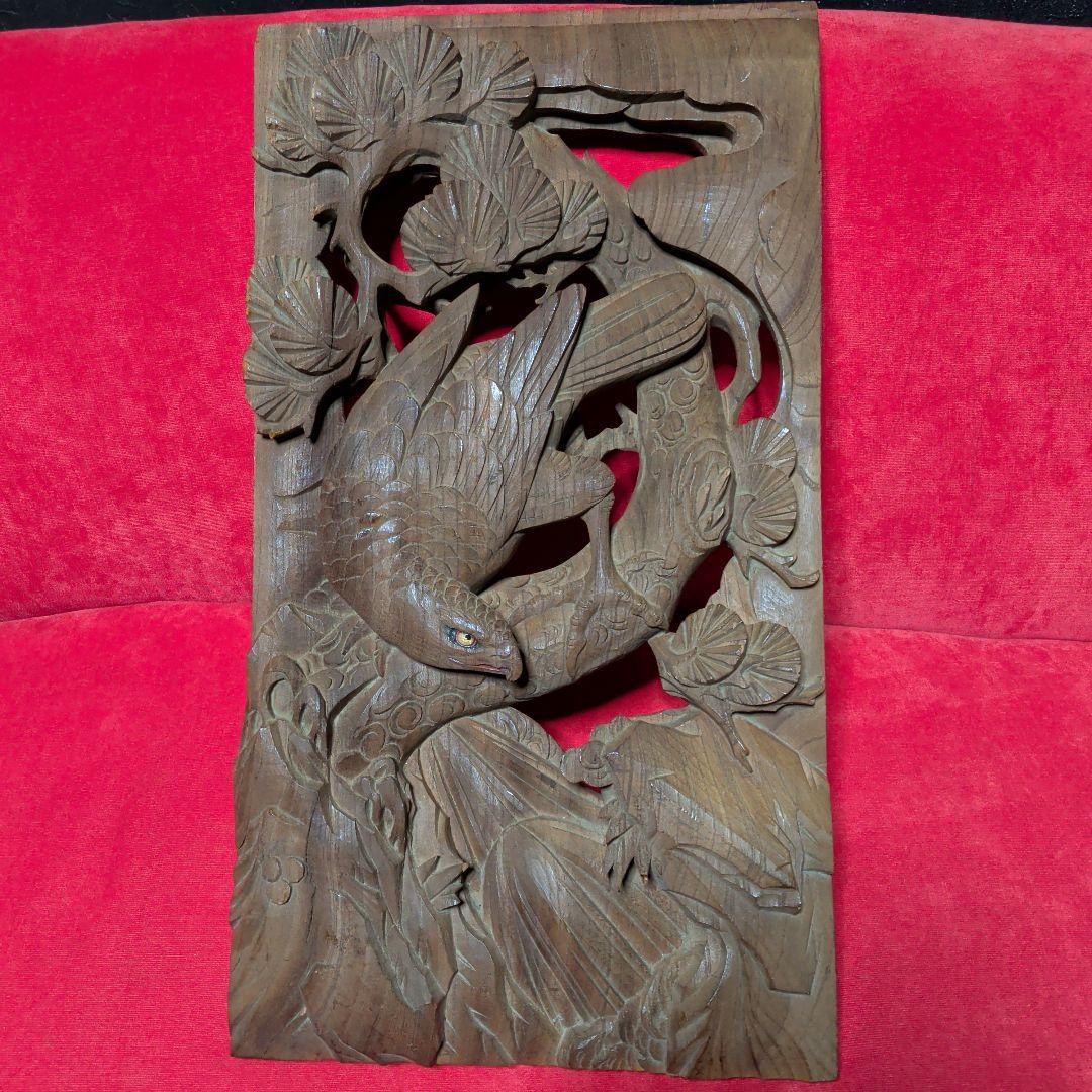 木彫り 彫刻 欄間 鷹 鳥 和柄 置物 だんじり 山車