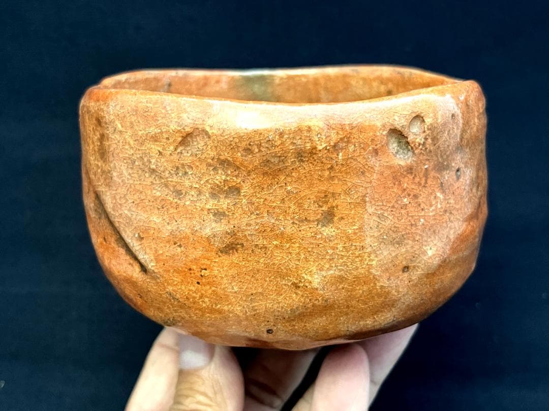 茶碗□古赤楽 かなり時代のある楽焼 江戸期 古い抹茶碗 宋