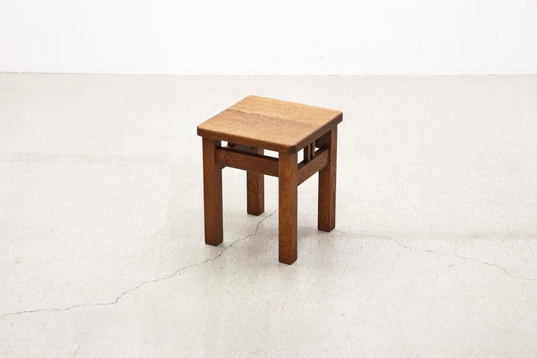 オーク無垢材 スツール チェア 椅子 花台 展示台 ヴィンテージ