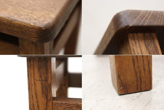 オーク無垢材 スツール チェア 椅子 花台 展示台 ヴィンテージ