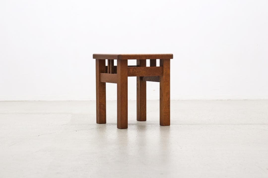 オーク無垢材 スツール チェア 椅子 花台 展示台 ヴィンテージ