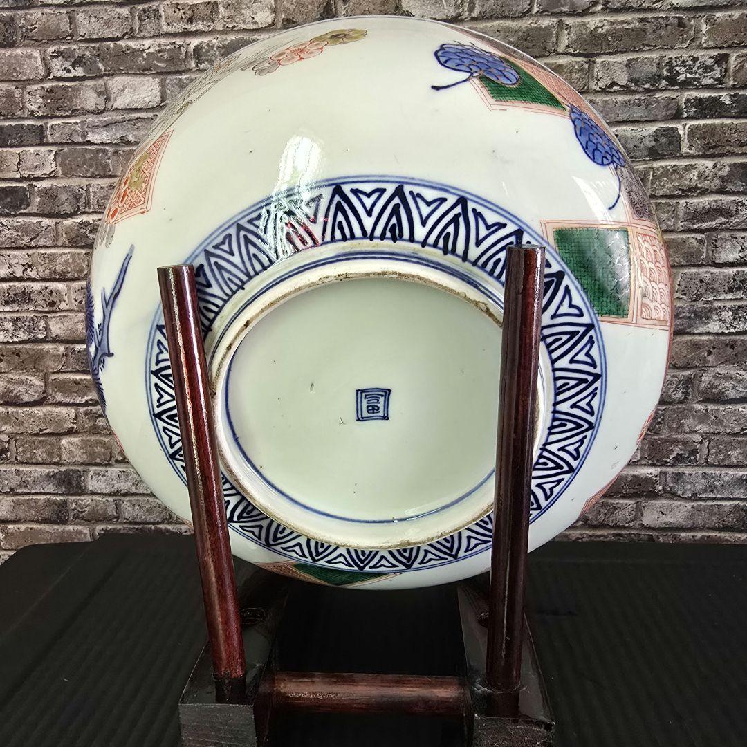 【骨董品】【アンティーク】 【古伊万里】【有田焼】 有田焼飾り大皿 飾り棚付