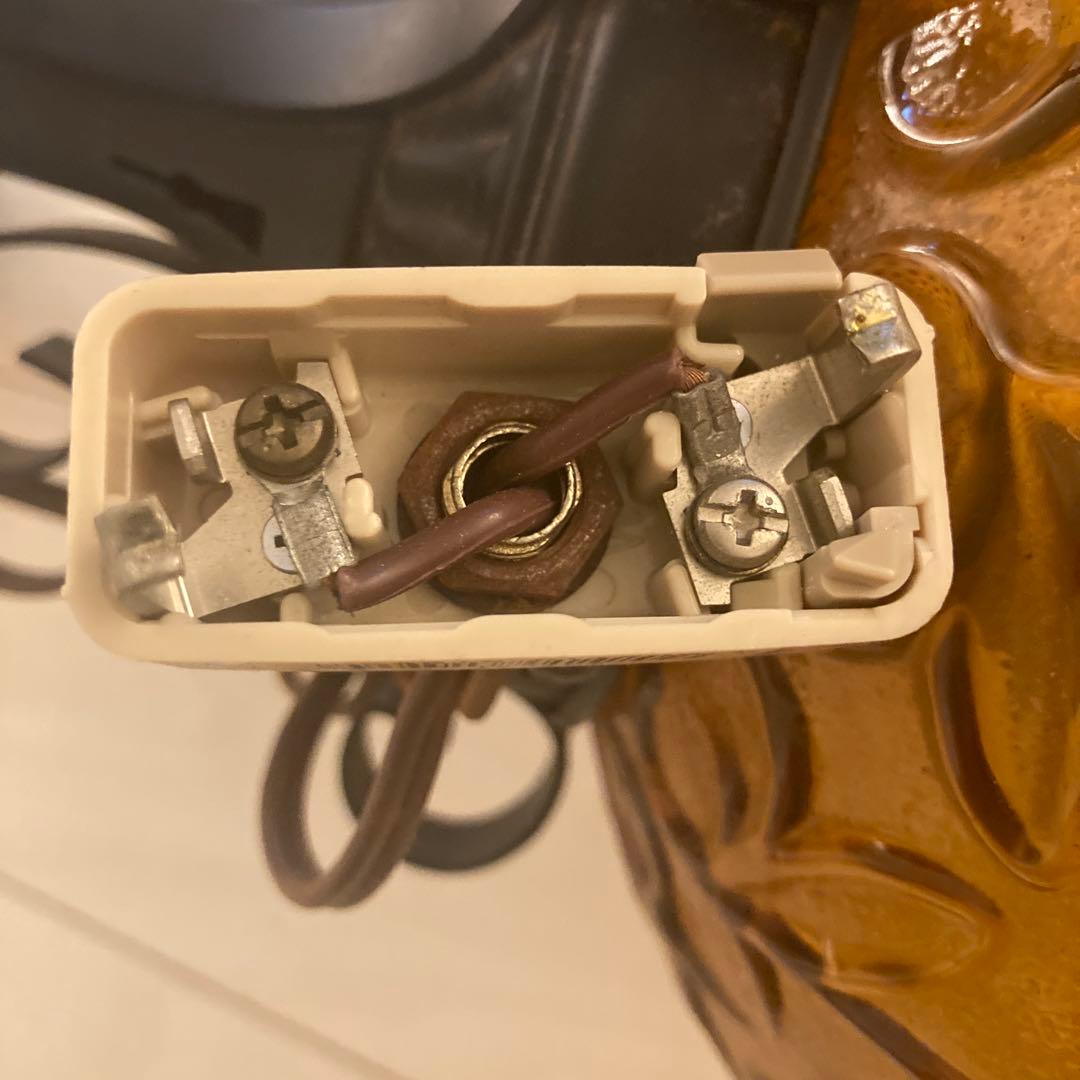 アンバーガラス　ペンダントランプ　ライト　ヴィンテージ アンティーク