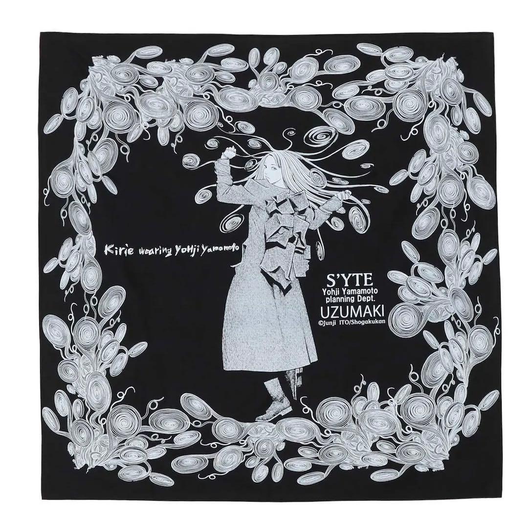 S'YTE×伊藤潤二 25aw 五島桐絵スカーフ / うずまき