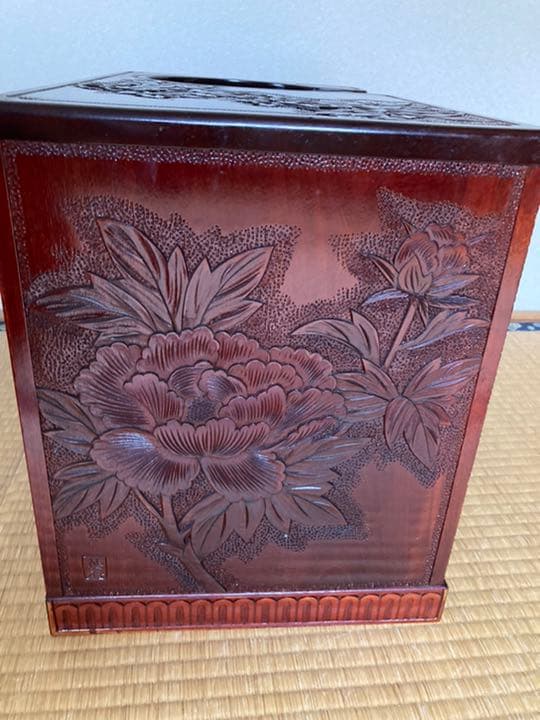 ☆日光彫☆ 木彫り 民芸品 ポット台 アンティーク