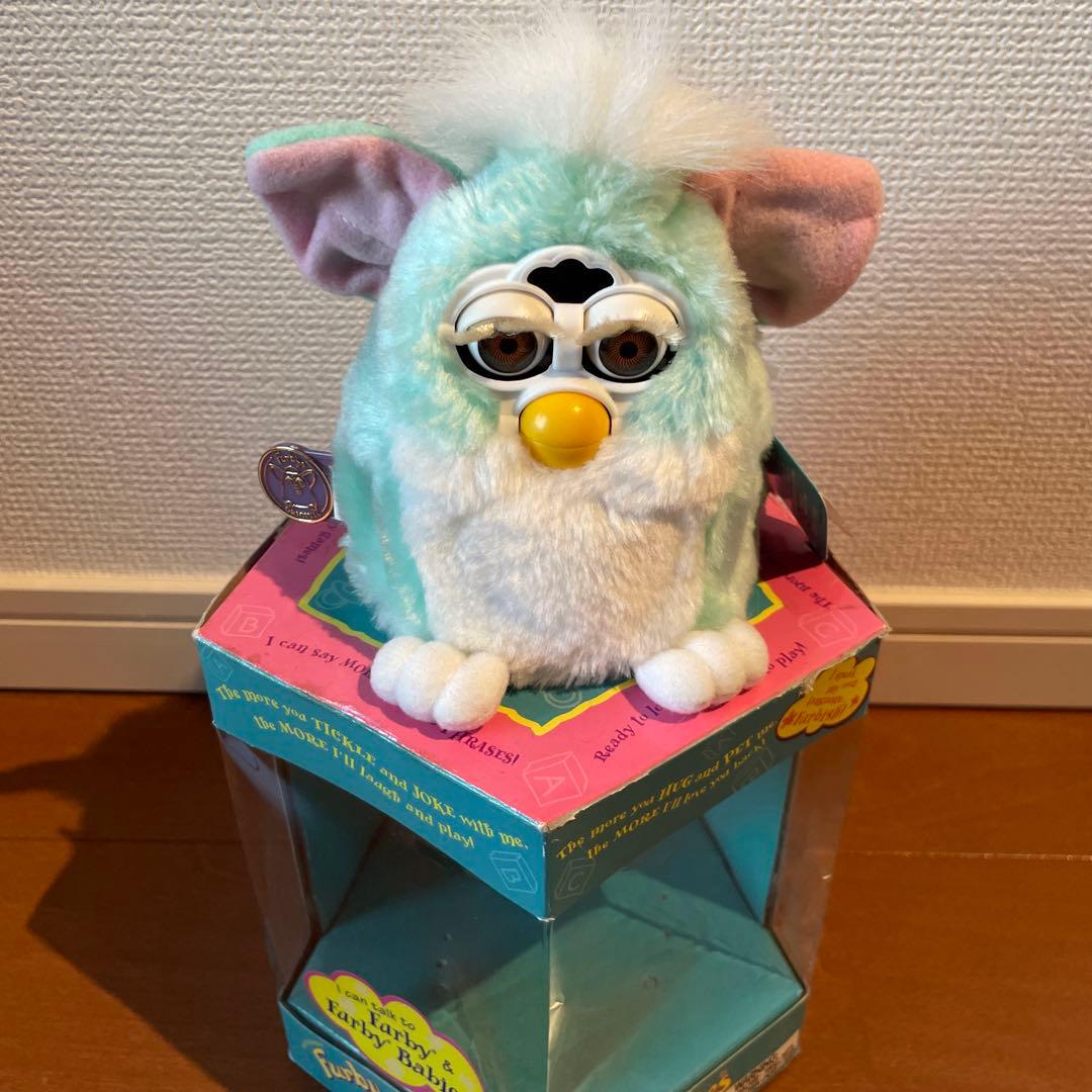 超希少　英語版　ファービーベイビー　水色　動作確認済