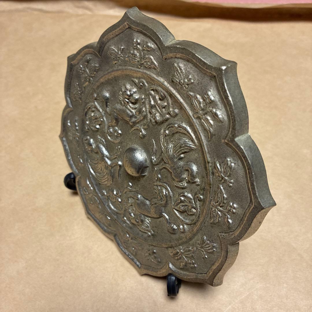 銅鏡　舞鳳狻猊八稜鏡　米田美昭　工芸品